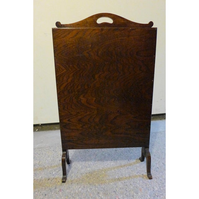 Antique Wooden Fireplace Screen With Needlepoint Scenery Chairish