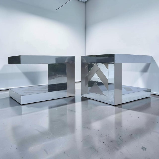 1970s Ello Chrome and Bonze Side Tables For Sale In Miami - Image 6 of 6