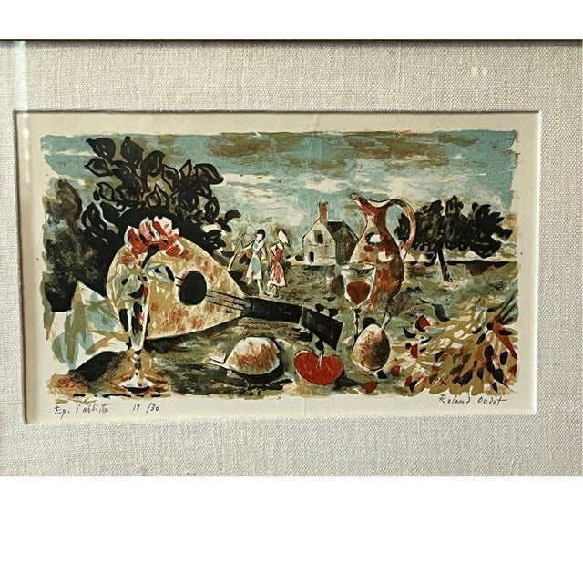 Offered for sale is a captivating, original limited edition print by the renowned French artist Roland Oudot (1897 1981)....