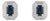 1.46ct Blue Sapphire & Diamond Double Halo Art Deco Earrings in 14k Gold- A Pair For Sale