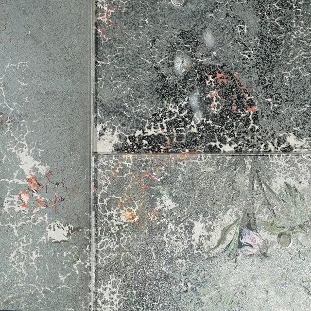 Large Wall Mirror with Oxidized Glass, 1950s For Sale - Image 4 of 7