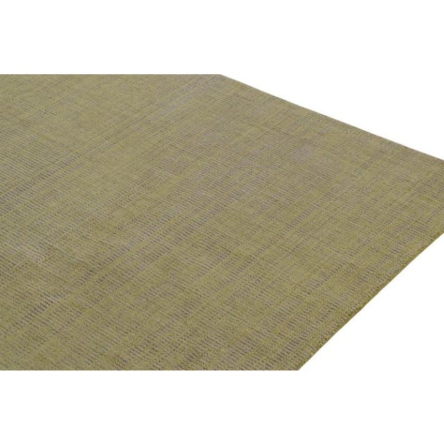 Rug & Kilim’s Contemporary Rug in Chartreuse Green With Subtle Stripes For Sale In New York - Image 6 of 7