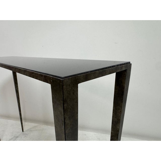 Forged Steel Console Table in the style of Jean Michel Frank, 2000s For Sale - Image 10 of 17