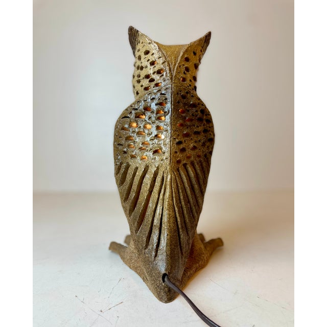 Ceramic Owl Table Lamp, 1960s For Sale - Image 10 of 18