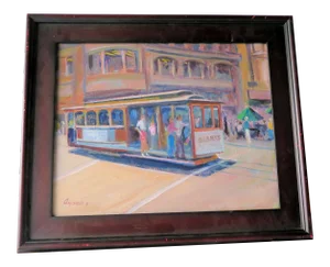 1968 "San Francisco Trolley" Signed Oil Painting