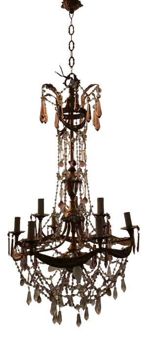 Vintage Crystal Beaded Chandelier