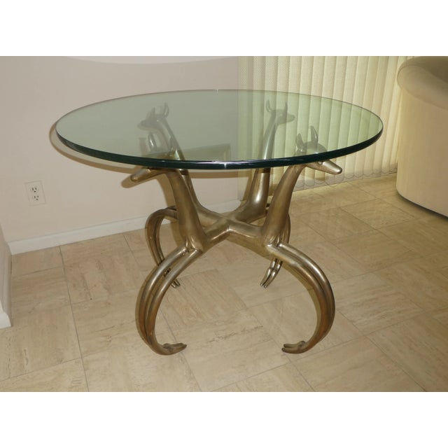 1970s Vintage Aluminum Gazelle Table For Sale - Image 4 of 13