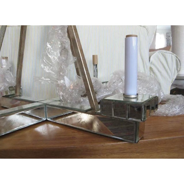 Metal Currey & Company Raj Mirror Bronzite 4 Arm Chandelier For Sale - Image 7 of 12