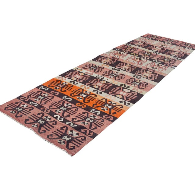 Vintage Decorative Turkish Kilim Runner For Sale - Image 4 of 6