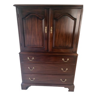 Vintage Henkel-Harris "Virginia Galleries" Solid Wood Armoire For Sale
