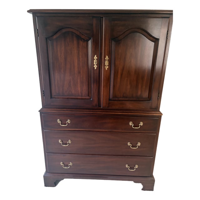Vintage Henkel-Harris "Virginia Galleries" Solid Wood Armoire For Sale