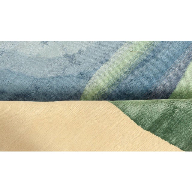 Modern Oasis Hand Knotted Wool, Silk Rug by Doris Leslie Blau Size: 10'0" × 14'2" (304 × 431 cm) A contemporary hand...
