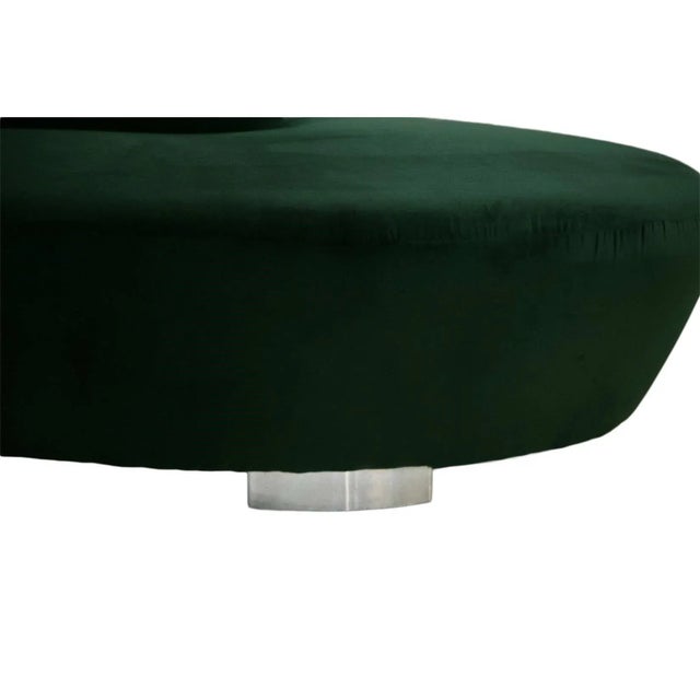 1980s Mid-Century Modern Vladimir Kagan Curved Serpentine Cloud Sofa in Evergreen For Sale - Image 5 of 6