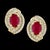 3.5 Carat Oval Natural Ruby & 1.2 Ct Diamond Stud Earrings 14 Karat Yellow Gold For Sale - Image 17 of 18