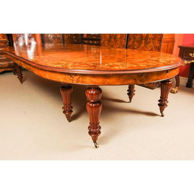 Vintage Extendable Burr Walnut Dining Table, 1990s For Sale - Image 13 of 18