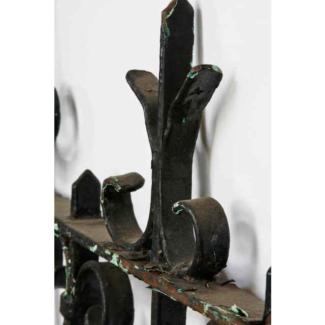 Victorian 19th Century French Wrought Iron Fence Railing Fragment For Sale - Image 3 of 11