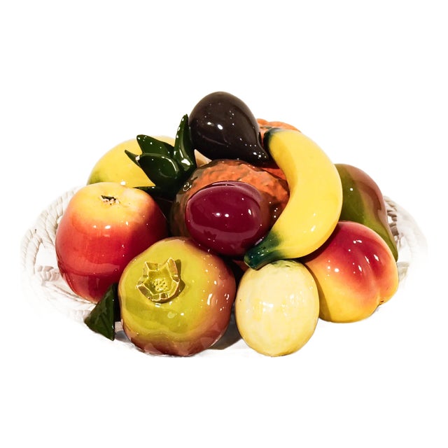 Large Ceramic Tabletop Fruit Bowl from Hispania, Spain, 1950s For Sale