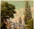 This watercolor captures an idealized 18th-century European aristocratic scene. Here is a game of mixed doubles in full...