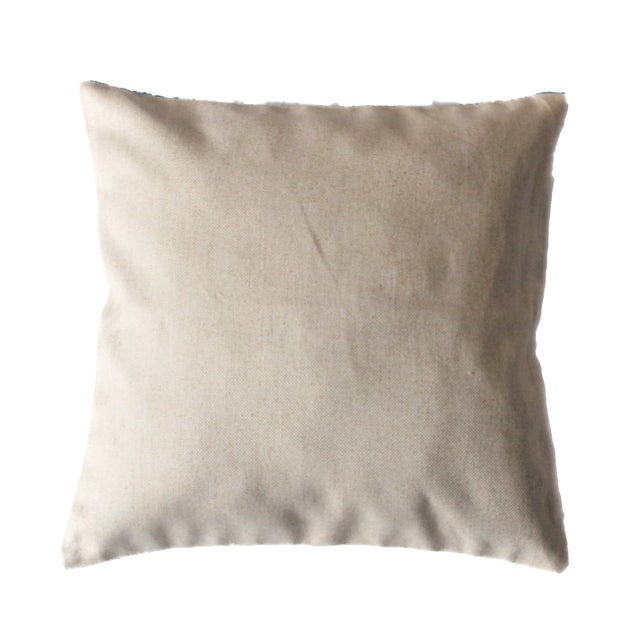 Textile Blue Color Turkish Hand Made Pillow For Sale - Image 7 of 8