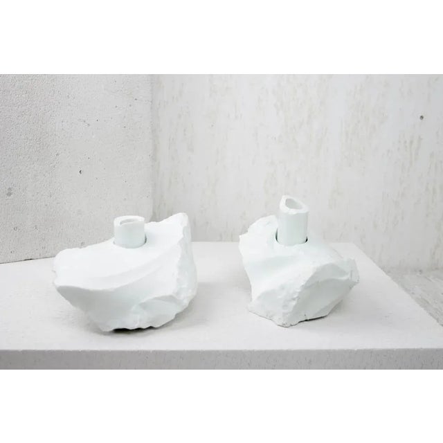 Manmade Porcellanite Abra Candleholder by Studio DO, Set of 2 For Sale - Image 4 of 7