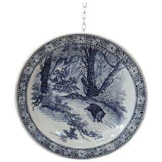 Vintage Blue & White Wall Plate from Delft, 1950s For Sale
