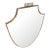 1950s Gio Ponti Style Mid-Century Modern Solid Brass Shield Shaped Wall Mirror For Sale