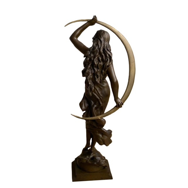 Figurative Auguste Moreau Aurora Bronze Figure, French Late 19th C. For Sale - Image 3 of 6