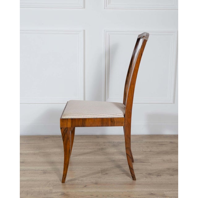 Set of Four French Art Deco Dining Chairs in Walnut and Bois de Rose, circa 1920 For Sale - Image 9 of 9