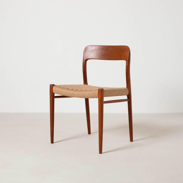 Wood Model 75 Dining Chairs in Teak by Niels Otto (N. O.) Møller for J.L. Møllers, Denmark, 1960s, Set of 4 For Sale - Image 7 of 13