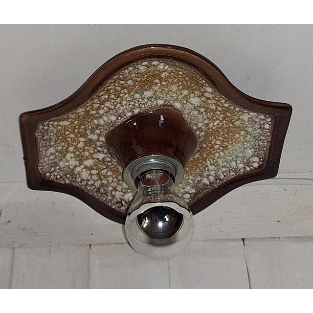 Vintage Fat Lava Beige and Brown Ceramic Wall Lamp from Hustadt-Leuchten, 1970s For Sale - Image 4 of 8