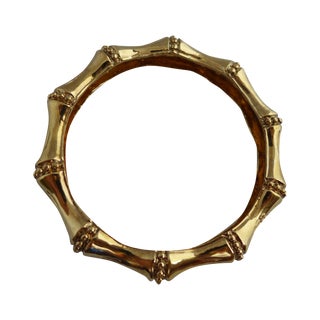 Vintage Gold Tone Bamboo Bracelet For Sale