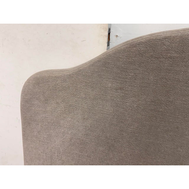 2010s Queen Size Custom Design Sage Linen Headboard For Sale - Image 5 of 12