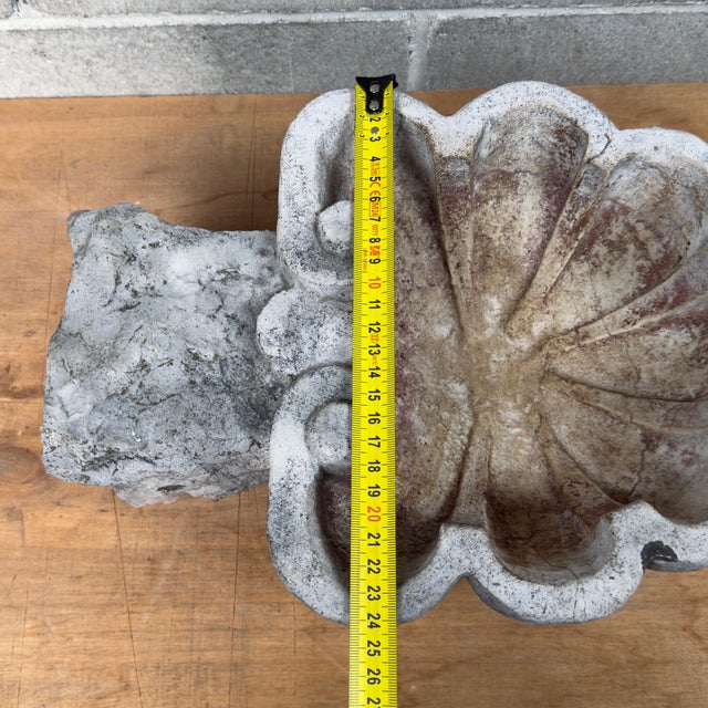 Antique Holy Water Stoup in Carved Stone For Sale - Image 9 of 11