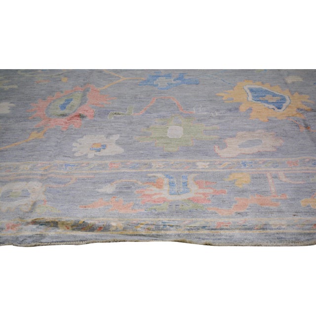 Contemporary Oushak Hand Knotted Wool Rug,12'X14'5" For Sale - Image 4 of 6