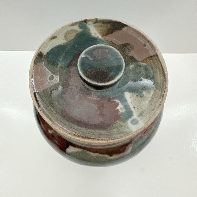 Beautiful Vintage Dan Ogburn Studio Pottery Lidded Jar (April 1984) For Sale - Image 11 of 12