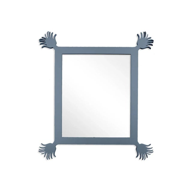Contemporary Fleur Home Carnival Vieux Rectangle Mirror in Bachelor Blue, 55x67 For Sale - Image 3 of 3
