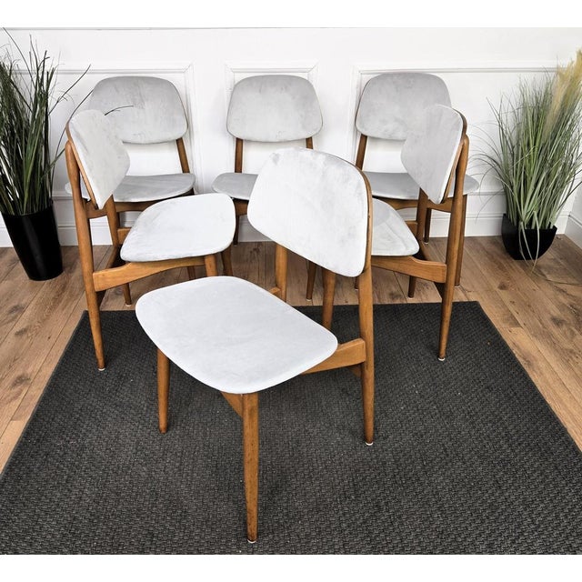 Mid-Century Modern Italian Walnut Wood Dining Chairs, 1950s, Set of 6 For Sale - Image 4 of 10