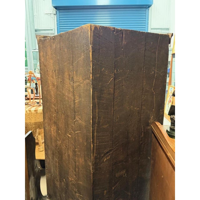 Antique Oak 2 Door Corner Unit With Carved Panels Resting On Cabriole Feet For Sale - Image 5 of 8
