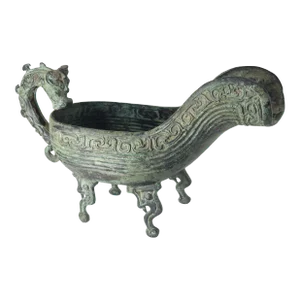 20th Century Chinese Archaistic Ritual Bronze Yi Pouring Vessel