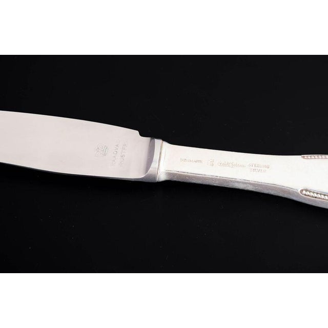 Lunch Knives in Sterling Silver and Stainless Steel by Evald Nielsen, 1930s, Set of 2 For Sale - Image 4 of 6