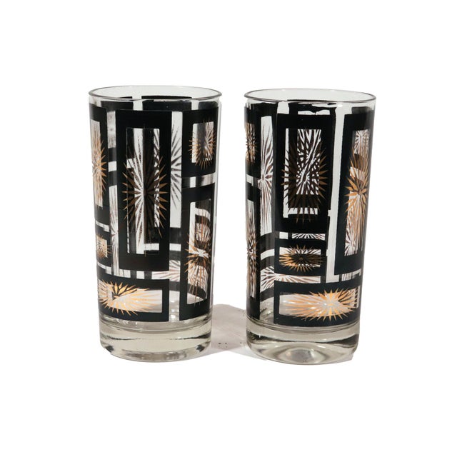 1950s Mid-Century Modern Drinking Glasses With Holder-Set of Eight - 9 pcs For Sale In Philadelphia - Image 6 of 16