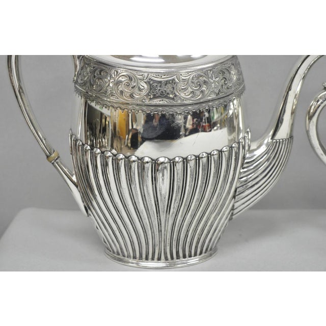 Metal Antique James Dixon & Sons 4186 Victorian Silver Plated Tea Service Set - 4 PCS For Sale - Image 7 of 16