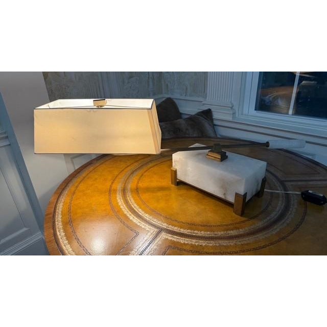 Thomas Pheasant for Baker Furniture Alabaster Swivel Lamp For Sale In Boston - Image 6 of 16