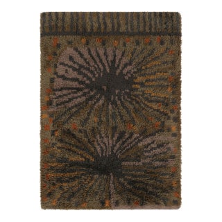 Vintage Swedish Rya Rug, Retro Scandinavian Bursting Design - Rug & Kilim For Sale