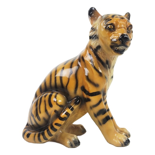Ceramic Tiger Figurine, 1970s For Sale