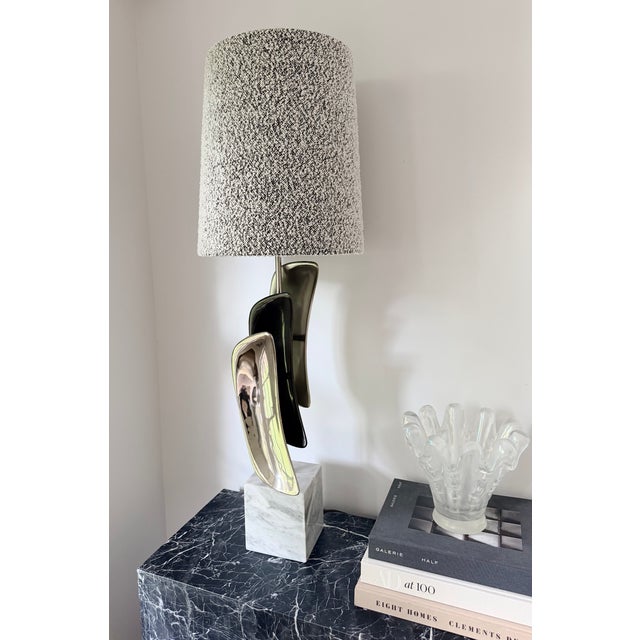 Laurel Lamp Company 1960s Laurel Lamp Company Sculptural Table Lamp With Custom Bisson Bruneel Shade For Sale - Image 4 of 15