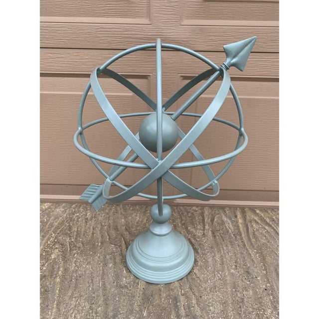 Vintage French Country Gray Iron Garden Armillary Sundial For Sale - Image 9 of 11