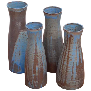 Large Ceramic Vases in Blue by Susanne Protzmann, Set of 4