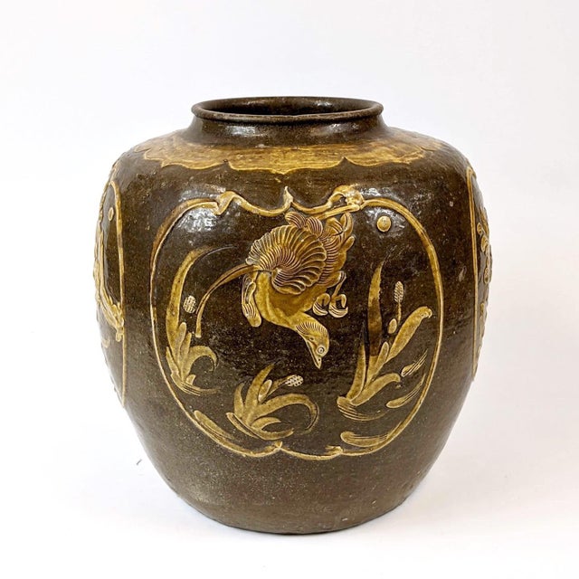 Mid 19th Century 19th Century Ceramic Pot With 4 Relief Designs For Sale - Image 5 of 6