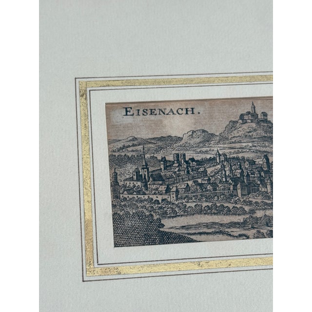 Traditional Antique Engraving of Eisenach, Germany, Framed For Sale - Image 3 of 7